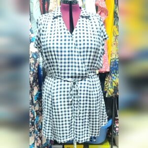 City Chic Black and White Cap Sleeve Mini Dress